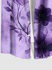 Chemise 3D Fleur Teintée Imprimées avec Poche de Grande Taille pour Homme - Pourpre  M