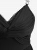 Robe de soirée trapèze à bretelles croisées, grande taille, avec boucle papillon et paillettes décoratives - Noir 5x | US 30-32