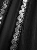 Robe de soirée trapèze à bretelles croisées, grande taille, avec boucle papillon et paillettes décoratives - Noir 5x | US 30-32