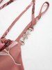 Plus Size Floral Leaves Print Crisscross Strappy Butterfly Buckle Decor Ruffles A Line Cami Dress -  