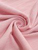 Haut à épaules dénudées en jacquard torsadé côtelé, grande taille, avec bordure en dentelle texturée et œillets à boucles - Rose clair L | US 12