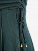 Plus Size Topstitching Cinched Ruched Grommets Buckle Tank Dress -  