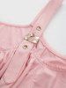 Haut à épaules dénudées en jacquard torsadé côtelé, grande taille, avec bordure en dentelle texturée et œillets à boucles - Rose clair 1X | US 14-16