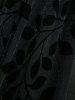Gothic Plus Size Silver Leaf Flocking Lace Up Braided Panel Buckle Maxi Tank Dress -  