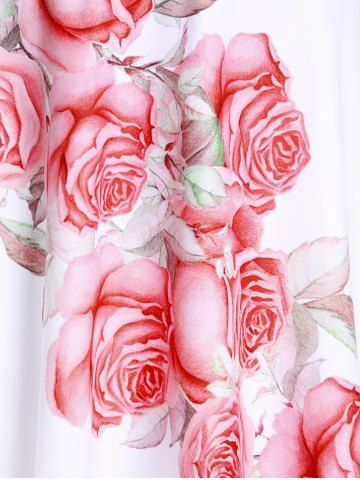 High Waist Rose Print Plus Size & Curve Modest Tankini Swimsuit