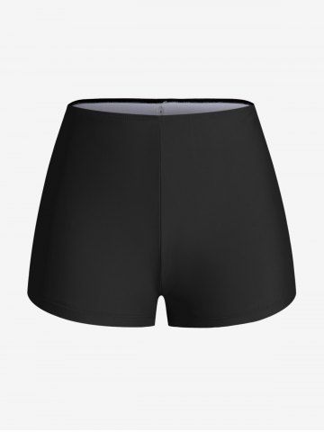 Plus Size Tribal Geo Print Crisscross Padded Boyshorts Tankini Swimsuit