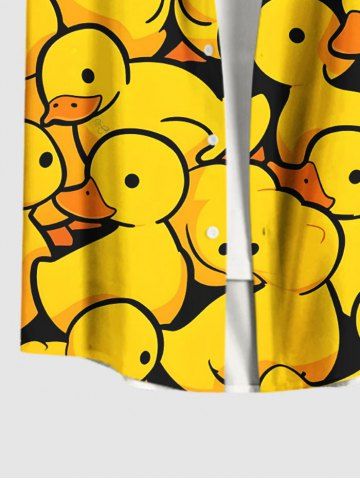 Cute Duck Print Plus Size Matching Hawaii Beach Outfit For Couples