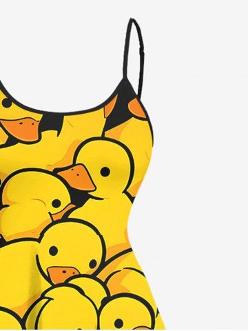 Cute Duck Print Plus Size Matching Hawaii Beach Outfit For Couples