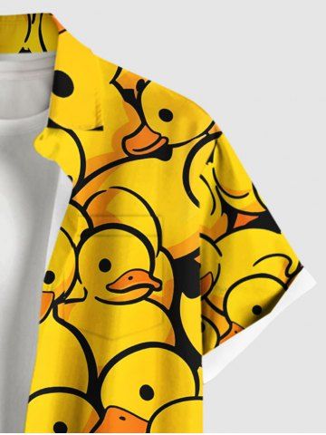 Cute Duck Print Plus Size Matching Hawaii Beach Outfit For Couples