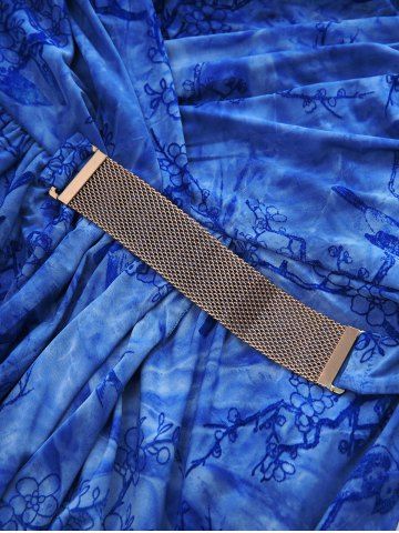 Plus Size Bird Plum Bossom Flower Flocking Ruched Chains Panel Cowl Neck Butterfly Sleeves Top