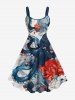 Octopus Flower Cloud Print Plus Size Matching Beach Outfit For Couples -  