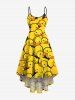 Tenue de Plage Adorable Grande Taille Imprimé Canard pour Couples - Jaune 