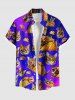 Galaxy Ombre Cat Potato Chips Print Plus Size Matching Hawaii Beach Outfit For Couples -  