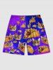 Galaxy Ombre Cat Potato Chips Print Plus Size Matching Hawaii Beach Outfit For Couples -  