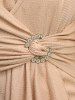 Plus Size Ruched Daisy Buckle Ruffles Surplice Asymmetrical Textured Top -  