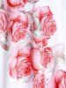 High Waist Rose Print Plus Size & Curve Modest Tankini Swimsuit -  