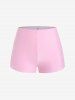 Maillot de Bain Tankini à Imprimé Cachemire avec Short de Grande Taille - Rose clair 2X | US 18-20