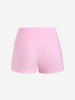 Maillot de Bain Tankini à Imprimé Cachemire avec Short de Grande Taille - Rose clair 2X | US 18-20
