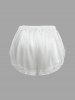 Plus Size Solid Lace Trim Slip Elastic Waist Pajama Shorts -  
