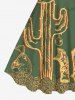 Robe Débardeur Cactus Imprimé Ligne A de Grande Taille - Vert XXS