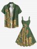 Robe Débardeur Cactus Imprimé Ligne A de Grande Taille - Vert 1X