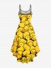Plus Size Cute Duck Print Hawaii High Low Asymmetric Cami Dress -  