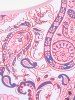 Plus Size Bohemian Paisley Print Tankini Swimsuit with Boyshorts -  