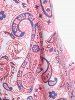 Plus Size Bohemian Paisley Print Tankini Swimsuit with Boyshorts -  