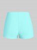 Plus Size Feather Print Crisscross Strappy Back Rings Boyshorts Tankini Swimsuit -  