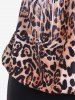 Maillot de Bain Tankini Matelassé Léopard de Grande Taille - café L | US 12