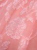 Débardeur Asymétrique Croisé Fleur en Jacquard Grande Taille à Lacets à Volants - Rose clair 1X | US 14-16
