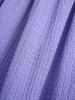 Plus Size Ruched Buckle Butterfly Sleeves Plisse Dress -  