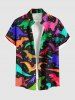 Colorful Dinosaur Print Plus Size Matching Hawaii Beach Outfit For Couples -  