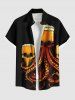 Skull Octopus Beer Print Plus Size Matching Hawaii Beach Outfit For Couples -  