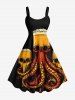 Skull Octopus Beer Print Plus Size Matching Hawaii Beach Outfit For Couples -  