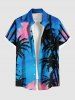 Contrastant Imprimé Cocotier Grande Taille Tenue et Plage pour Couples - Bleu 