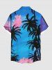 Contrastant Imprimé Cocotier Grande Taille Tenue et Plage pour Couples - Bleu 