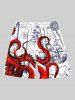 Plus Size Octopus Sailboat Map Print Hawaii Cruise Drawstring Beach Shorts For Men -  