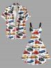 Plus Size Colorful Car Coconut Tree Print Hawaii A Line Tank Dress -  