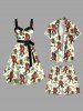 Plus Size Coconut Tree Tropical Leaves Floral Pineapple Gorillas Turtle Mask Print Hawaii Drawstring Beach Shorts For Men -  