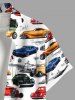 Plus Size Colorful Car Coconut Tree Print Hawaii Button Pocket Shirt For Men -  