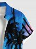 Chemise Imprimé Cocotier à Pois à Boutons Grande Taille avec Poche pour Homme - Bleu Ciel 3XL