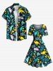 Plus Size Dinosaur Flower Leaf Branch Print Hawaii Vintage A Line Dress -  