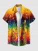 Colorful Ombre Flowing Liquid Print Plus Size Matching Hawaii Beach Outfit For Couples -  