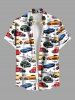 Colorful Car Coconut Tree Print Plus Size Matching Hawaii Beach Outfit For Couples -  