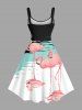 Flamingo Lake Print Plus Size Matching Hawaii Beach Outfit For Couples -  