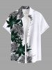 Flower Leaf Print Plus Size Matching Hawaii Beach Outfit For Couples -  