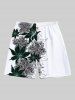 Flower Leaf Print Plus Size Matching Hawaii Beach Outfit For Couples -  