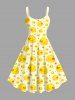 Costume de Plage Grande Taille pour Couples en Forme de Couronne Alimentaire - Jaune 