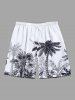 Tropical Leaf Coconut Tree Print Plus Size Matching Hawaii Beach Outfit For Couples -  